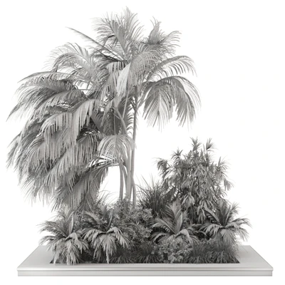 Outdoor Garden set bush and Tree - Garden Set 944 — Ver 2