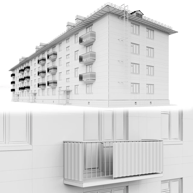 Кирпичная хрущевка серии 1-443 — Скачать