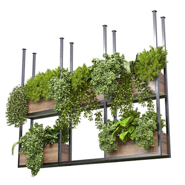 collection Outdoor plants hanging pot wood bax vase 07 — Descargar
