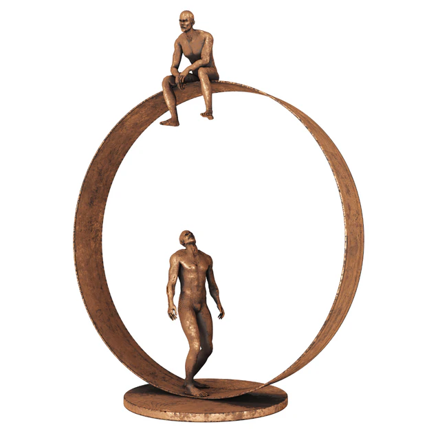 Decorative Sculpture With 4 PBR Metal Materials — Descargar