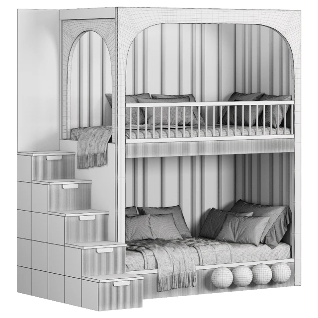 Children bunk bed Kids room — Скачать