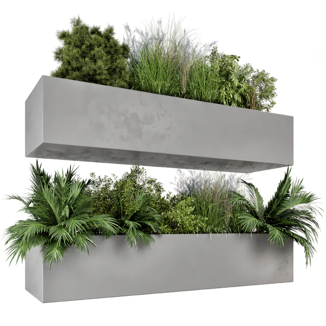 Hanging Plants Set in Gray Pot - Set 717 — Descargar