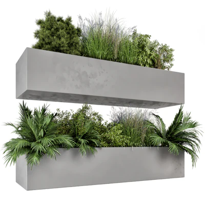 Hanging Plants Set in Gray Pot - Set 717 — Ver 1