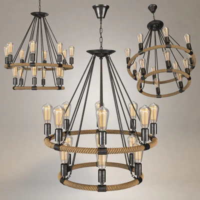 Round-type hanging lamp loft Country — Ver 1