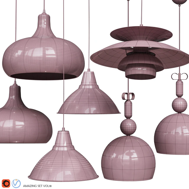 Four Pendant Lights scandinavian amazing set vol. 18 — Descargar