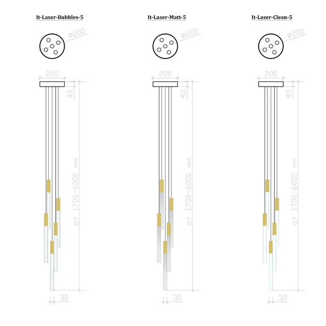Pendant lamp IT-Laser-Bubbles-5/Matt-5/Clean-5 — Descargar