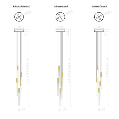 Pendant lamp IT-Laser-Bubbles-5/Matt-5/Clean-5 — Ver 2