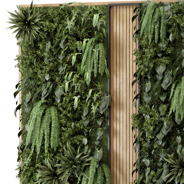 Indoor Wall Vertical Garden in Wooden Base - Set 638 — Descargar