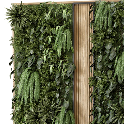 Indoor Wall Vertical Garden in Wooden Base - Set 638 — Ver 3