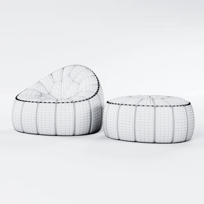 Ligne Roset Ottoman and Footstool — Вид 3
