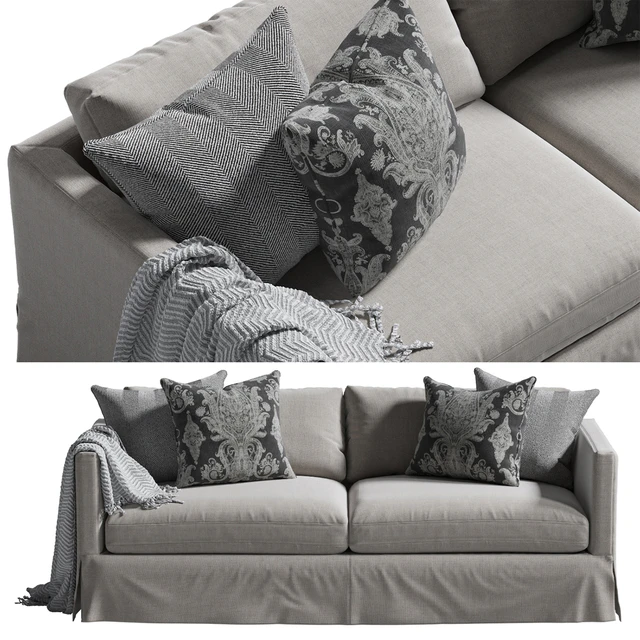 Marina Slipcover Sofa Gray — Descargar
