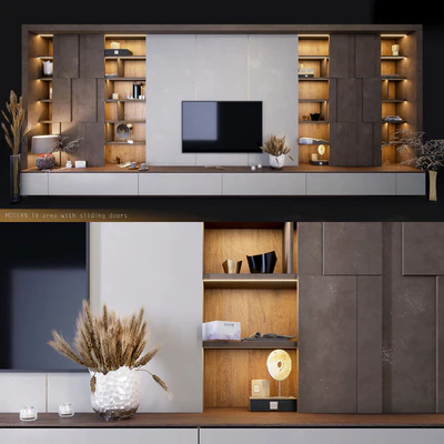 Furniture for TV zones with decor — Ver 1
