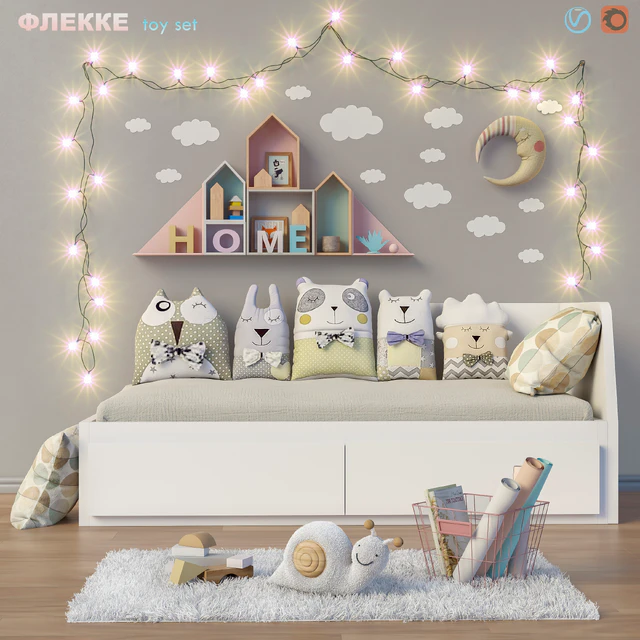 Toys and daybed IKEA ФЛЕККЕ set 14 — Скачать