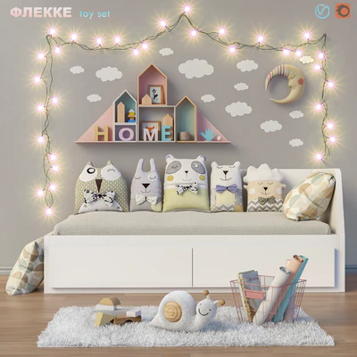 Toys and daybed IKEA ФЛЕККЕ set 14 — Вид 1