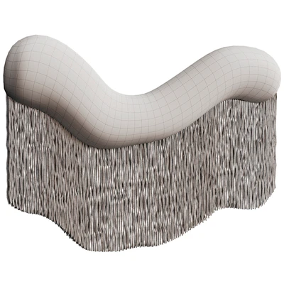 Petite Bouble with Natural Fringes Textile Wall Art — Ver 3