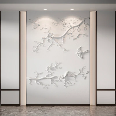 Bas-relief Branches Birds — Ver 1