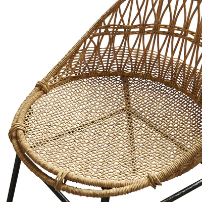 Rounded Wicker Rattan Dining / Desk Chair — Ver 2