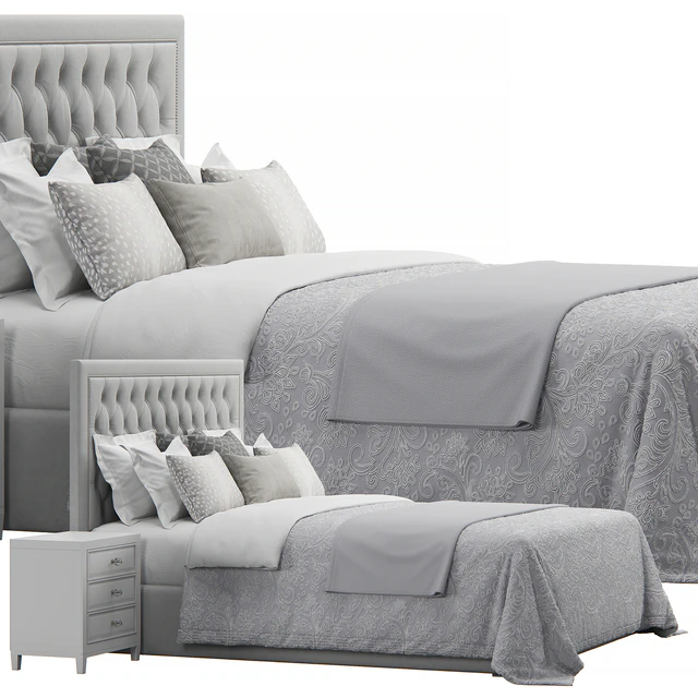 Osborne Fabric King Sized Tufted Headboard Bed — Descargar