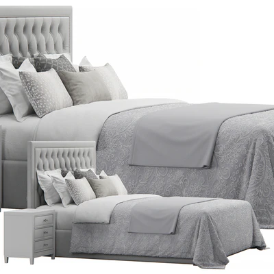 Osborne Fabric King Sized Tufted Headboard Bed — Ver 3