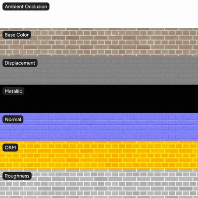 grooved english bond brick wall texture beige — Вид 3