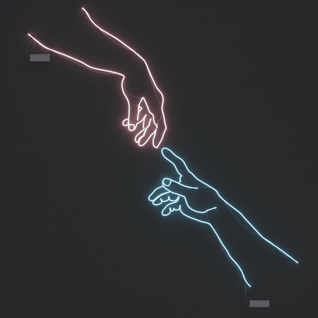 neon sign "Creation of Adam" — Descargar