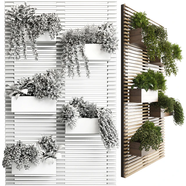 Indoor plant-plant stand wood vase 03 — Descargar