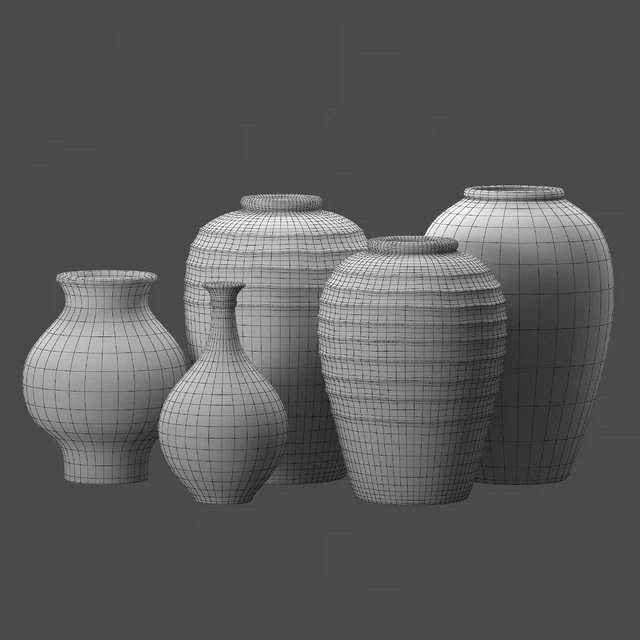 Artisan clay vases set 2 — Download