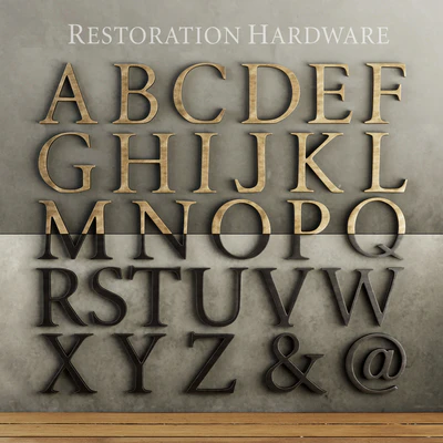 RH / CAST METAL LETTER OBJECTS — Ver 1