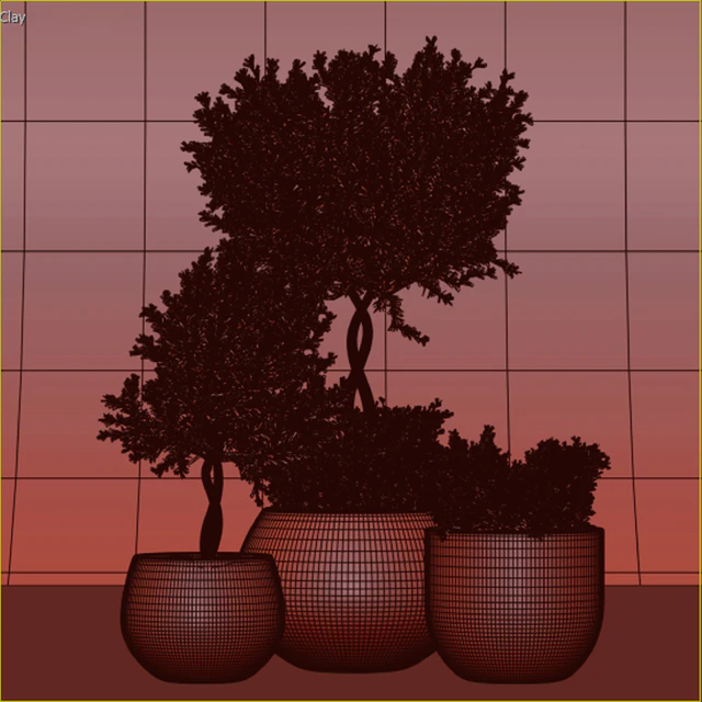 Plant Indoor with Concrete Leaf — Скачать