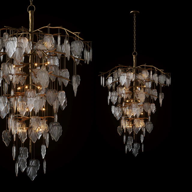 Sugar Leaf: Glass Leaf Twenty-Six-Light Chandelier — Descargar