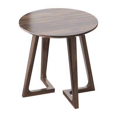 American-style household solid wood round coffee table — Ver 4