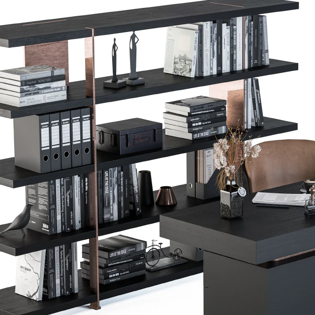 Minotti carson writing table with Rack — Скачать