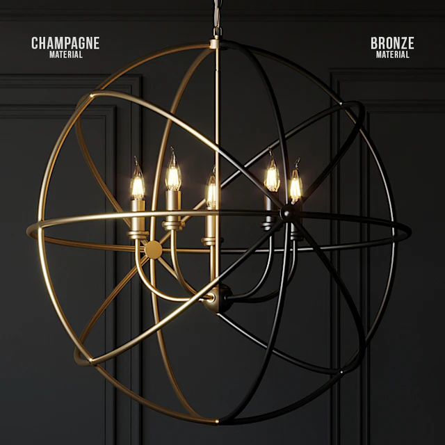 Ballard Design Beau Orb Chandelier Antique Silver, Bronze and Champagne — Скачать
