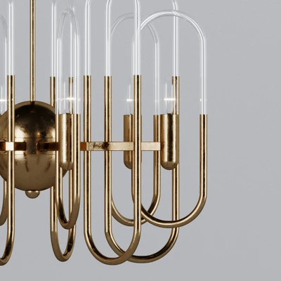 Gaetano Sciolari Brass Chandelier — Ver 2