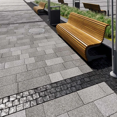 Paving granite plates HR / street furniture 03 — Ver 2