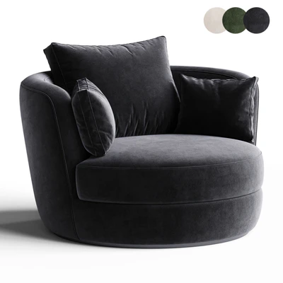 Dahlonega Upholstered Swivel Barrel Chair — Вид 2