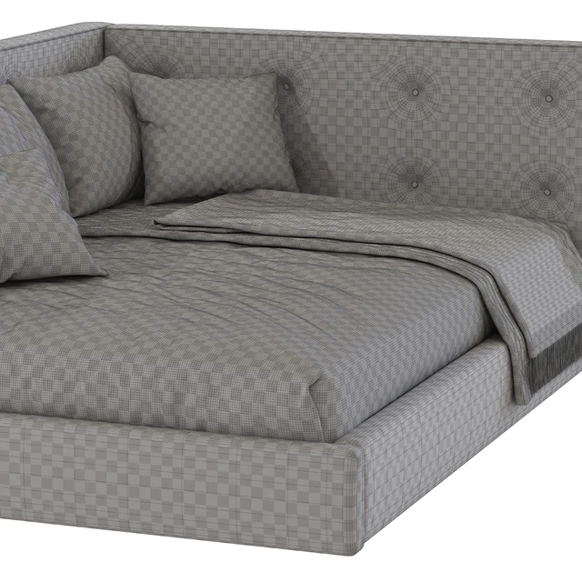 Cushy Upholstered Platform Corner Bed — Descargar