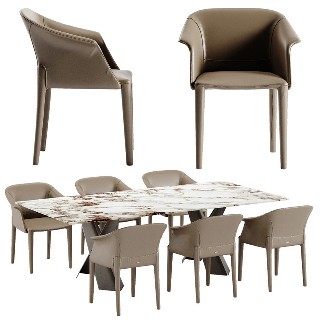 Cattelan Italia Mad Max Keramik table Zuleika chair set — Descargar
