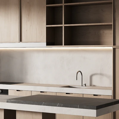 497 modern kitchen 19 minimal wood japandi 02 — Вид 3