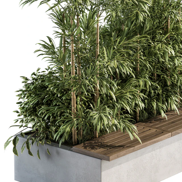 Urban Furniture / Architecture Bench with Plants- Set 11 — Скачать