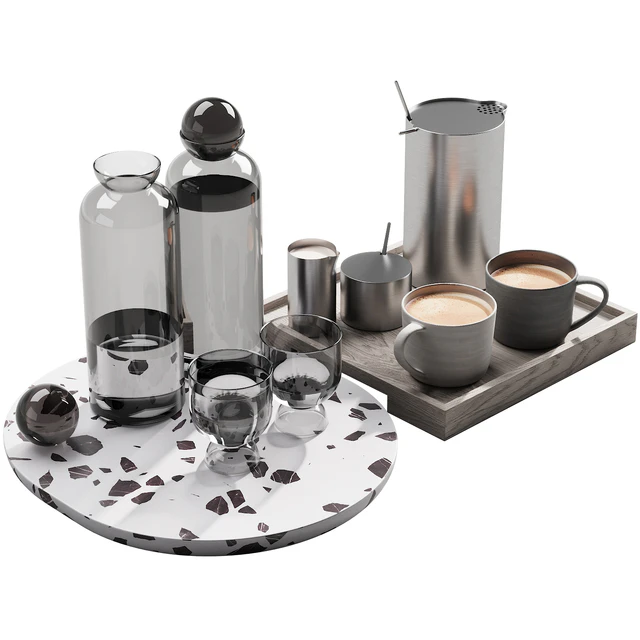 128 eat and drinks decor set 02 coffee and water kit 02 — Скачать