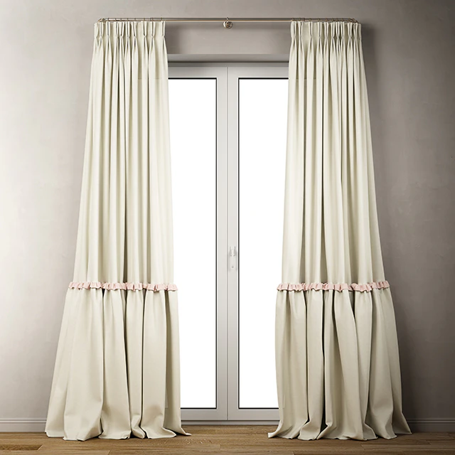 Сotton draped curtains with ruffles / Пышные шторы с рюшами — Скачать