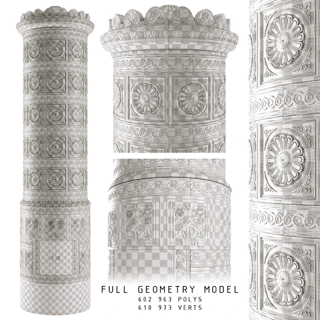Decorative XIX. century tiled stove — Descargar
