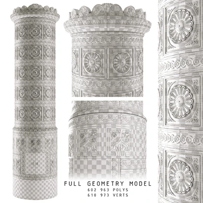 Decorative XIX. century tiled stove — Ver 2