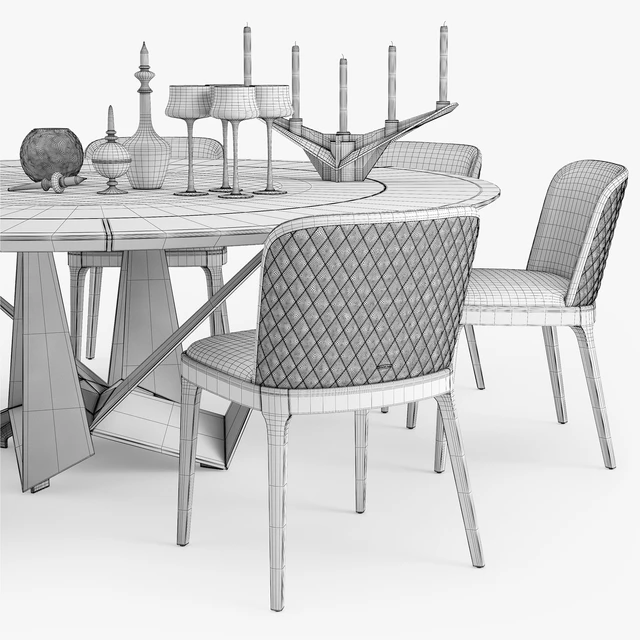 Cattelan Italia Skorpio round table Magda chair set — Descargar