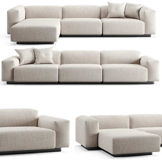 Vitra Soft Modular 3 Seat Longue Sofa — Descargar