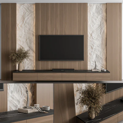 TV Wall Cliff and Wood - Set 144 — Ver 2