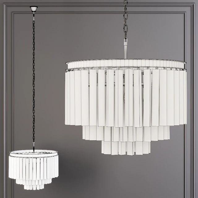 Restoration Hardware 1920S ODEON CLEAR GLASS FRINGE 3-TIER CHANDELIER Black — Descargar