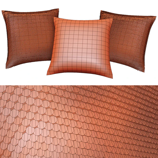 A set of decorative pillows with fur and sequins — Descargar