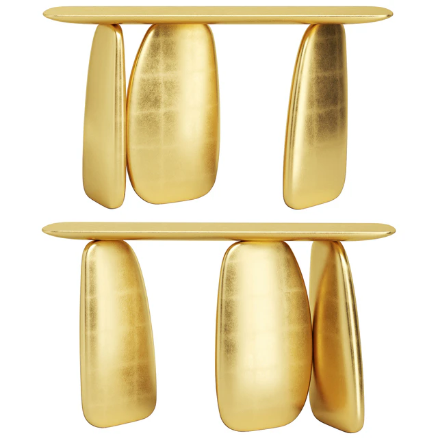 1stDibs Gold Pebble Console with Gold Leaf — Descargar